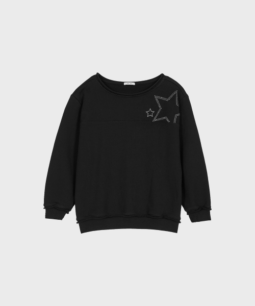 ALKI ALKA(アルキアルカ)の「Star Off-shoulder Sweatshirt (Black)(スウェット・レディース・ブラック・FREE)」の8枚目の写真