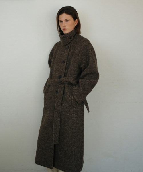 UNNOUT（アナウト）の「ALPACA VINTAGE ROBE COAT BROWN（チェスターコート・レディース・その他・MEDIUM/SMALL）」の5枚目の写真