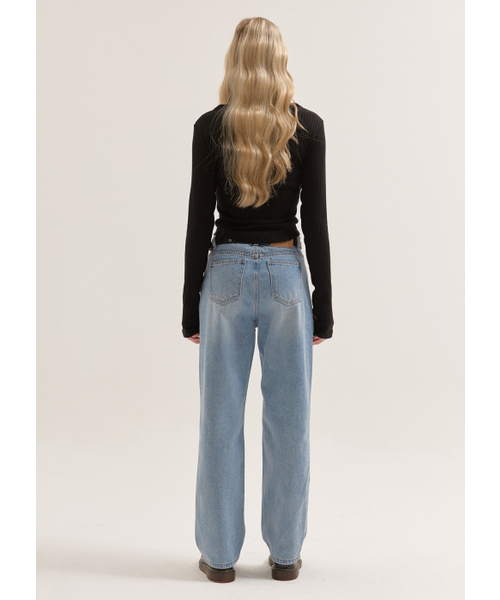 BUTTON UP(ボタンアップ)の「デイリーウォッシュドストレートデニム(ロングver.)(デニムパンツ・レディース・その他・SMALL/MEDIUM/LARGE)」の6枚目の写真