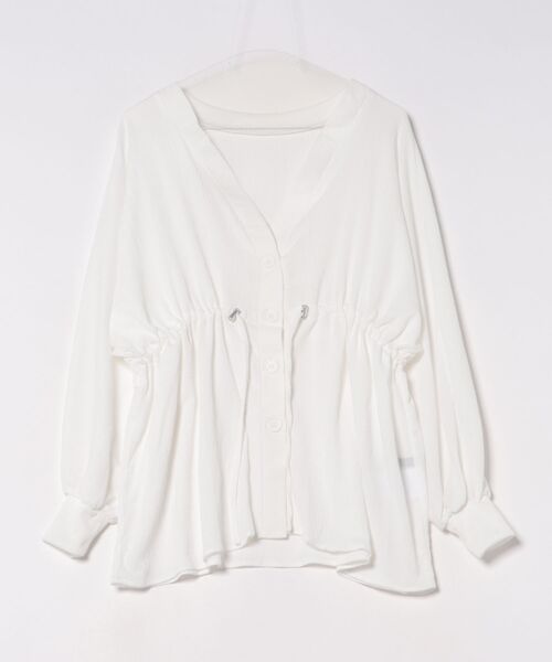 INTERPLANET(インタープラネット)の「ドルマンドロストシャツ(シャツ/ブラウス・レディース・オフホワイト/ブラック・FREE)」の22枚目の写真