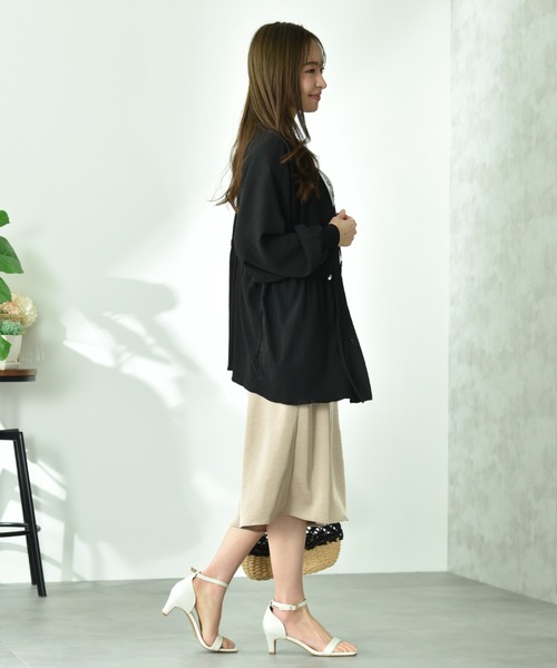 INTERPLANET(インタープラネット)の「ドルマンドロストシャツ(シャツ/ブラウス・レディース・オフホワイト/ブラック・FREE)」の14枚目の写真