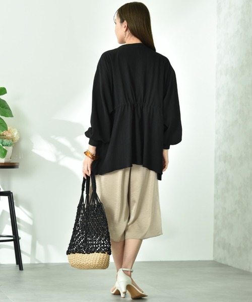 INTERPLANET(インタープラネット)の「ドルマンドロストシャツ(シャツ/ブラウス・レディース・オフホワイト/ブラック・FREE)」の15枚目の写真