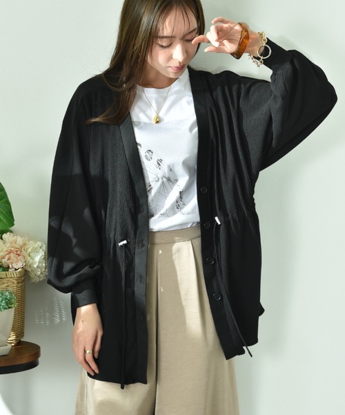 INTERPLANET(インタープラネット)の「ドルマンドロストシャツ(シャツ/ブラウス・レディース・オフホワイト/ブラック・FREE)」の20枚目の写真