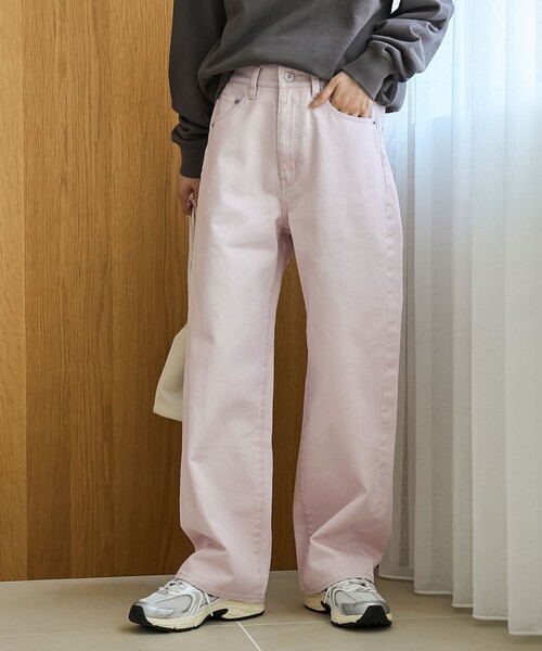 coen（コーエン）の「【スプリングカラー】ストレートカラーデニムパンツ（デニムパンツ・レディース・ブラウン/ライトピンク/ナチュラル・L/M/S）」の3枚目の写真