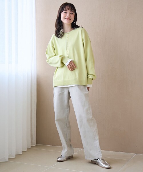 coen（コーエン）の「【スプリングカラー】ストレートカラーデニムパンツ（デニムパンツ・レディース・ブラウン/ライトピンク/ナチュラル・L/M/S）」の4枚目の写真