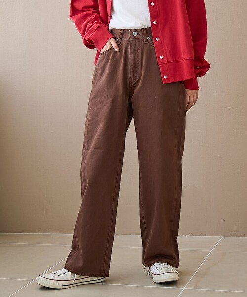 coen（コーエン）の「【スプリングカラー】ストレートカラーデニムパンツ（デニムパンツ・レディース・ブラウン/ライトピンク/ナチュラル・L/M/S）」の12枚目の写真