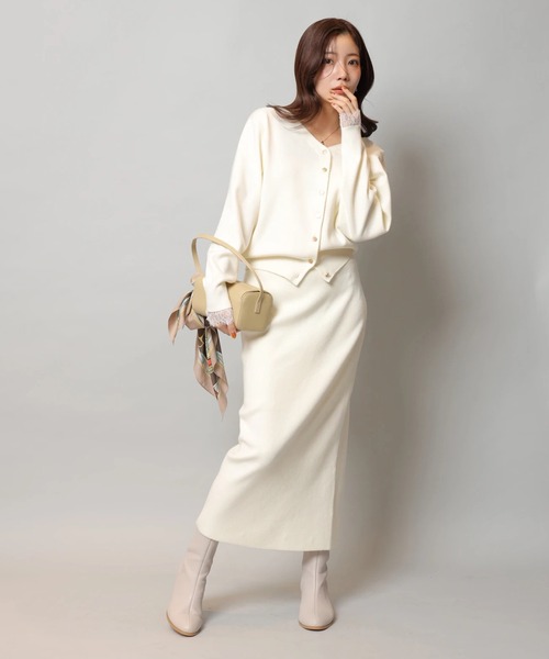 レースレイヤード前後2WAYニットアップ（ワンピース）｜Apuweiser