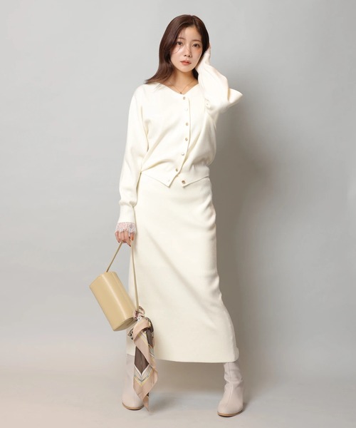 レースレイヤード前後2WAYニットアップ（ワンピース）｜Apuweiser