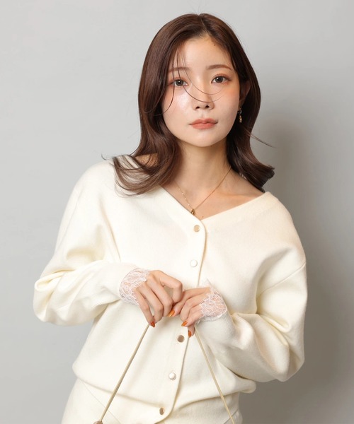 レースレイヤード前後2WAYニットアップ（ワンピース）｜Apuweiser