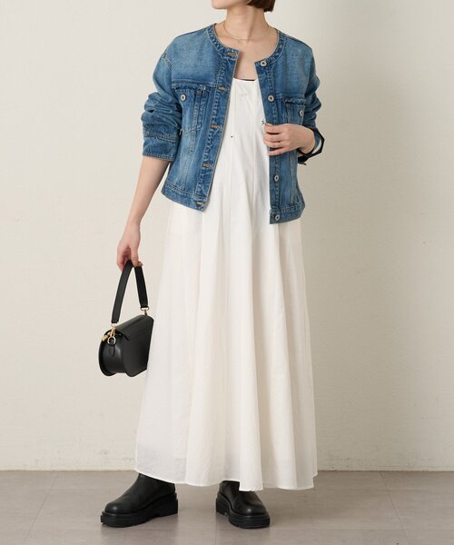 Omekashi（オメカシ）の「ブローチ付きダメージデニムGジャン（デニムジャケット・レディース・ブルー/オフホワイト・FREE）」の19枚目の写真