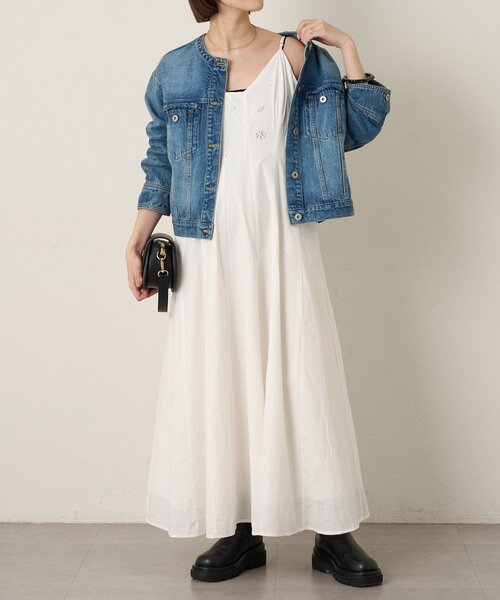 Omekashi（オメカシ）の「ブローチ付きダメージデニムGジャン（デニムジャケット・レディース・ブルー/オフホワイト・FREE）」の18枚目の写真