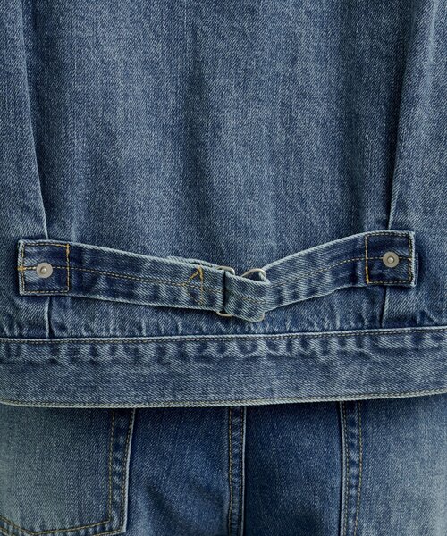 Omekashi（オメカシ）の「ブローチ付きダメージデニムGジャン（デニムジャケット・レディース・ブルー/オフホワイト・FREE）」の14枚目の写真
