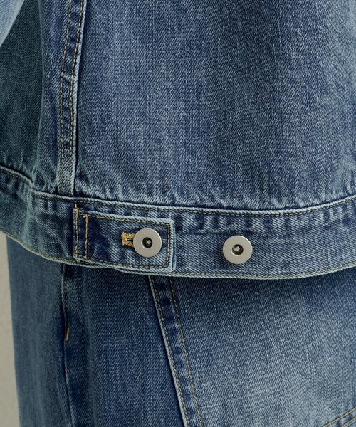 Omekashi（オメカシ）の「ブローチ付きダメージデニムGジャン（デニムジャケット・レディース・ブルー/オフホワイト・FREE）」の13枚目の写真