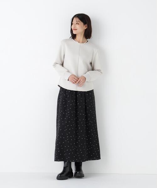 human woman（ヒューマンウーマン）の「◆ダンボールクルーネックプルオーバー（Tシャツ/カットソー・レディース・ベージュ系その他2/ネイビー・MEDIUM）」の9枚目の写真
