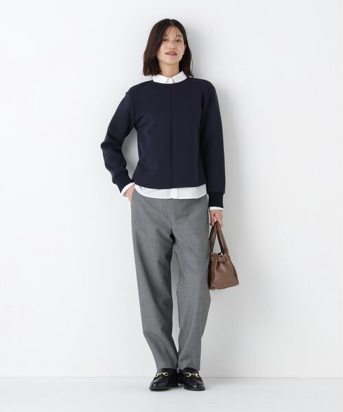 human woman（ヒューマンウーマン）の「◆ダンボールクルーネックプルオーバー（Tシャツ/カットソー・レディース・ベージュ系その他2/ネイビー・MEDIUM）」の22枚目の写真