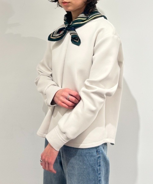human woman（ヒューマンウーマン）の「◆ダンボールクルーネックプルオーバー（Tシャツ/カットソー・レディース・ベージュ系その他2/ネイビー・MEDIUM）」の4枚目の写真