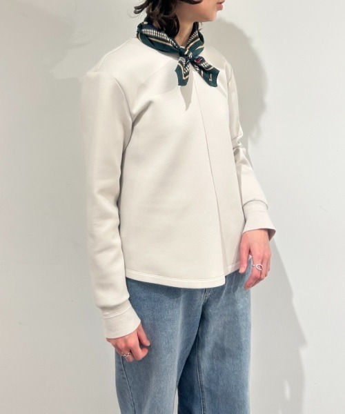 human woman（ヒューマンウーマン）の「◆ダンボールクルーネックプルオーバー（Tシャツ/カットソー・レディース・ベージュ系その他2/ネイビー・MEDIUM）」の5枚目の写真