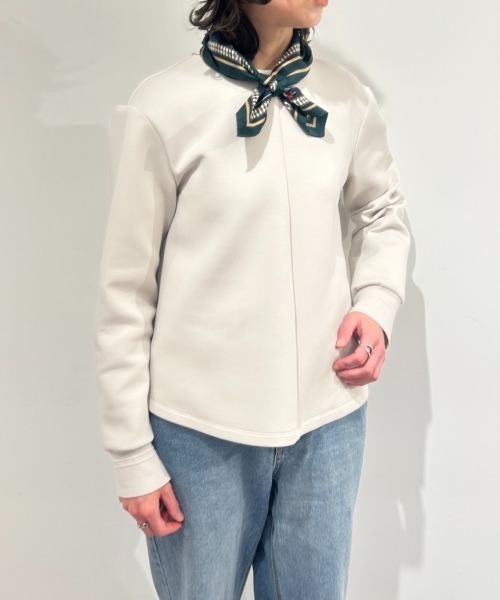 human woman（ヒューマンウーマン）の「◆ダンボールクルーネックプルオーバー（Tシャツ/カットソー・レディース・ベージュ系その他2/ネイビー・MEDIUM）」の6枚目の写真