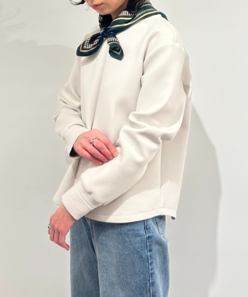 human woman（ヒューマンウーマン）の「◆ダンボールクルーネックプルオーバー（Tシャツ/カットソー・レディース・ベージュ系その他2/ネイビー・MEDIUM）」の7枚目の写真