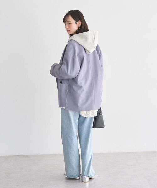 earth music&ecology（アースミュージックアンドエコロジー）の「エアもちフーディブルゾン（パーカー・レディース・杢グレー/アイボリー/ブラック・FREE）」の16枚目の写真