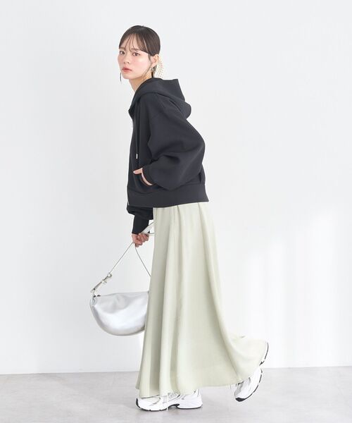 earth music&ecology（アースミュージックアンドエコロジー）の「エアもちフーディブルゾン（パーカー・レディース・杢グレー/アイボリー/ブラック・FREE）」の20枚目の写真