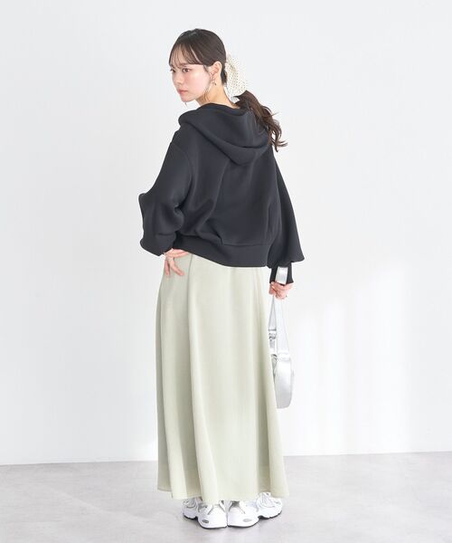 earth music&ecology（アースミュージックアンドエコロジー）の「エアもちフーディブルゾン（パーカー・レディース・杢グレー/アイボリー/ブラック・FREE）」の21枚目の写真