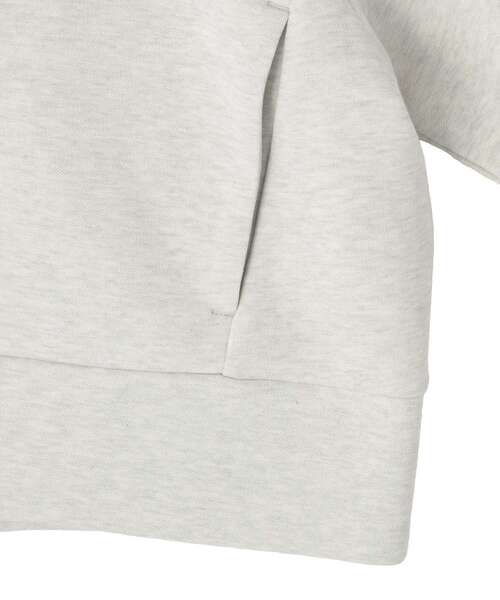 earth music&ecology（アースミュージックアンドエコロジー）の「エアもちフーディブルゾン（パーカー・レディース・杢グレー/アイボリー/ブラック・FREE）」の5枚目の写真