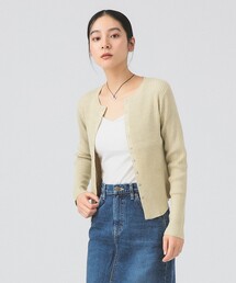 メランジ リブ スナップ カーディガン