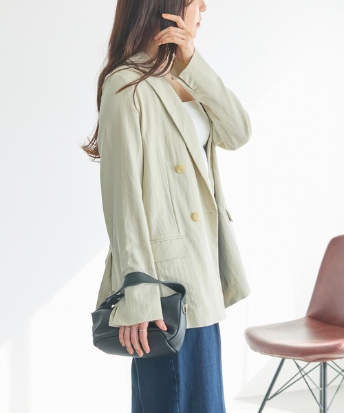 LAVEANGE（ラビアンジェ）の「【洗える】ダブルボタンテーラードジャケット（テーラードジャケット・レディース・ネイビー/ベージュ・LL/M/5L/4L/3L）」の17枚目の写真