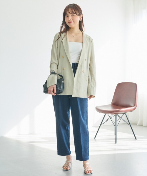 LAVEANGE（ラビアンジェ）の「【洗える】ダブルボタンテーラードジャケット（テーラードジャケット・レディース・ネイビー/ベージュ・LL/M/5L/4L/3L）」の19枚目の写真