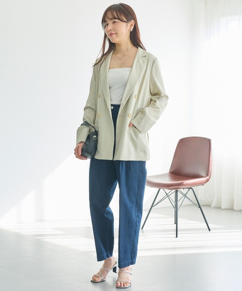 LAVEANGE（ラビアンジェ）の「【洗える】ダブルボタンテーラードジャケット（テーラードジャケット・レディース・ネイビー/ベージュ・LL/M/5L/4L/3L）」の20枚目の写真