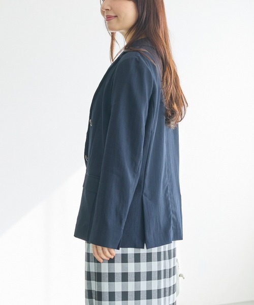 LAVEANGE（ラビアンジェ）の「【洗える】ダブルボタンテーラードジャケット（テーラードジャケット・レディース・ネイビー/ベージュ・LL/M/5L/4L/3L）」の6枚目の写真