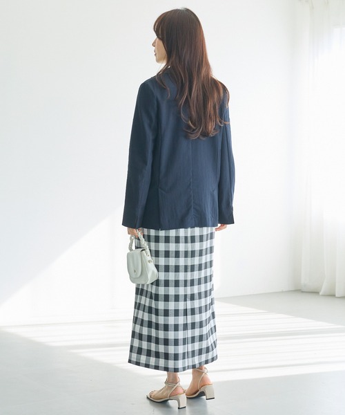 LAVEANGE（ラビアンジェ）の「【洗える】ダブルボタンテーラードジャケット（テーラードジャケット・レディース・ネイビー/ベージュ・LL/M/5L/4L/3L）」の12枚目の写真