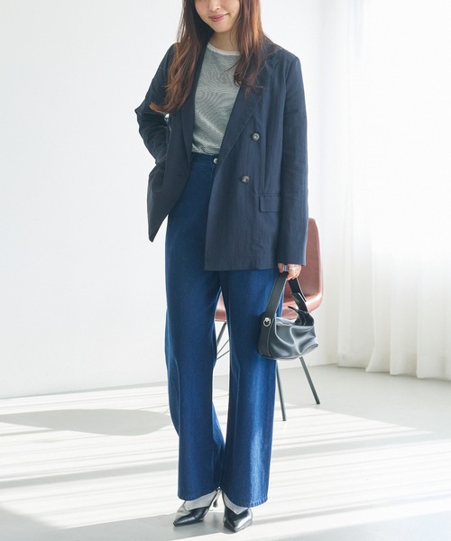 LAVEANGE（ラビアンジェ）の「【洗える】ダブルボタンテーラードジャケット（テーラードジャケット・レディース・ネイビー/ベージュ・LL/M/5L/4L/3L）」の13枚目の写真