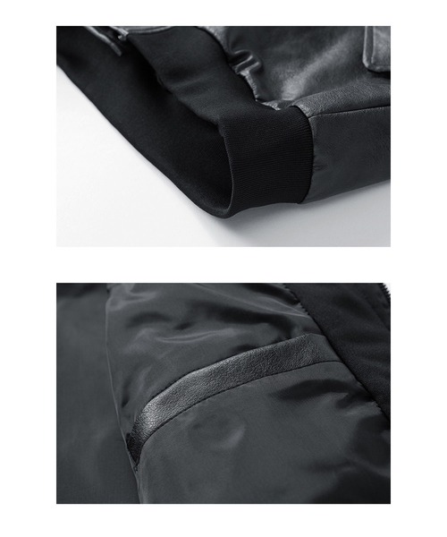 CALIFORNIA OUTFITTERS（カリフォルニア アウトフィッターズ）の「12A10-SZ  PUレザー フーデッドブルゾン（その他アウター・メンズ・ブラック・M/L/XL）」の6枚目の写真