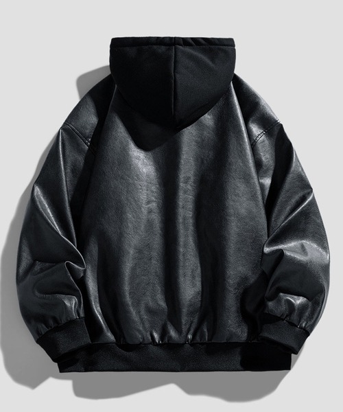 CALIFORNIA OUTFITTERS（カリフォルニア アウトフィッターズ）の「12A10-SZ  PUレザー フーデッドブルゾン（その他アウター・メンズ・ブラック・M/L/XL）」の2枚目の写真