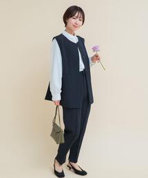 URBAN RESEARCH ROSSO WOMEN | 『WEB/一部店舗限定』『SHORT/TALLサイズあり』ペプラムジレ+テーパードパンツ(セットアップ)
