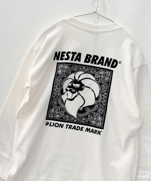 NESTA BRAND（ネスタブランド）の「【NESTA/ネスタ】オーバーサイズ バックプリント ロング Tシャツ（Tシャツ/カットソー・キッズ・ブラック/グレー系その他/オフホワイト/ブラック系その他/グレー系その他2/チャコール/杢グレー/ホワイト系その他・110/120/130/140/150/160）」の3枚目の写真