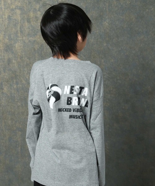 NESTA BRAND（ネスタブランド）の「【NESTA/ネスタ】オーバーサイズ バックプリント ロング Tシャツ（Tシャツ/カットソー・キッズ・ブラック/グレー系その他/オフホワイト/ブラック系その他/グレー系その他2/チャコール/杢グレー/ホワイト系その他・110/120/130/140/150/160）」の5枚目の写真
