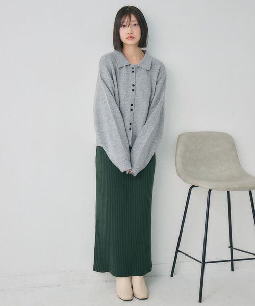 RETRO GIRL(レトロガール)の「ダブルボタン襟付きカーデ(カーディガン/ボレロ・レディース・ライトグレー/ピンク/ナチュラル・FREE)」の6枚目の写真