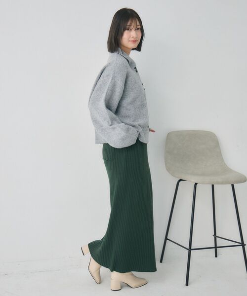 RETRO GIRL(レトロガール)の「ダブルボタン襟付きカーデ(カーディガン/ボレロ・レディース・ライトグレー/ピンク/ナチュラル・FREE)」の7枚目の写真