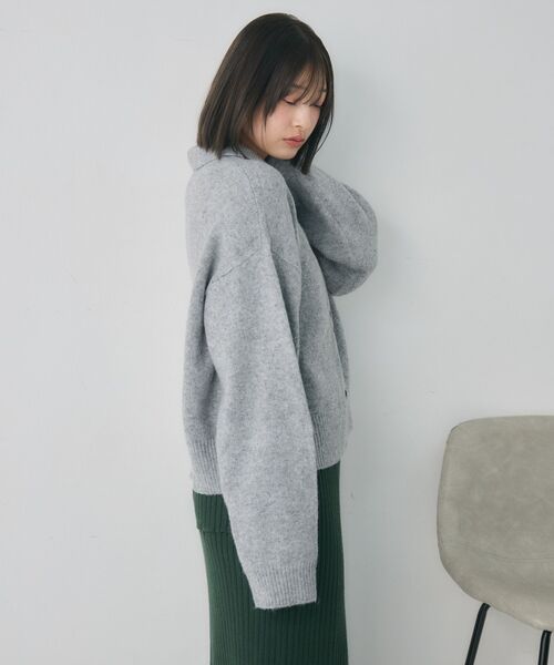 RETRO GIRL(レトロガール)の「ダブルボタン襟付きカーデ(カーディガン/ボレロ・レディース・ライトグレー/ピンク/ナチュラル・FREE)」の11枚目の写真