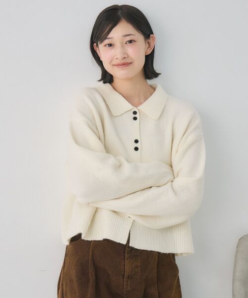 RETRO GIRL(レトロガール)の「ダブルボタン襟付きカーデ(カーディガン/ボレロ・レディース・ライトグレー/ピンク/ナチュラル・FREE)」の19枚目の写真