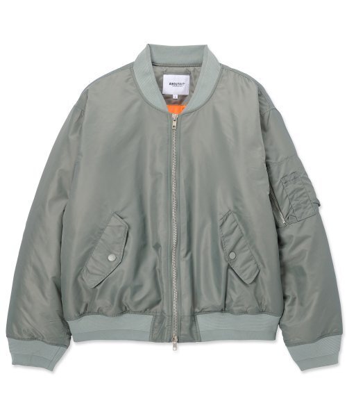 AOTT(アンアウトピット)の「ユニセックスオーバーフィットMA-1グレー(VER-2)(MA-1・レディース・グレー・S/M/L)」の2枚目の写真