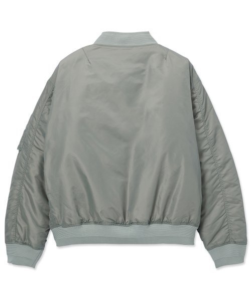 AOTT(アンアウトピット)の「ユニセックスオーバーフィットMA-1グレー(VER-2)(MA-1・レディース・グレー・S/M/L)」の3枚目の写真