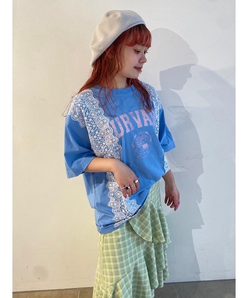 FURFUR（ファーファー）の「リメイクデザインレースTシャツ（Tシャツ/カットソー・レディース・グレー/ブルー/イエロー/ネイビー・F）」の16枚目の写真