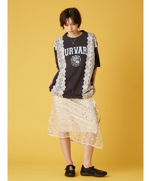 FURFUR（ファーファー）の「リメイクデザインレースTシャツ（Tシャツ/カットソー・レディース・グレー/ブルー/イエロー/ネイビー・F）」の12枚目の写真