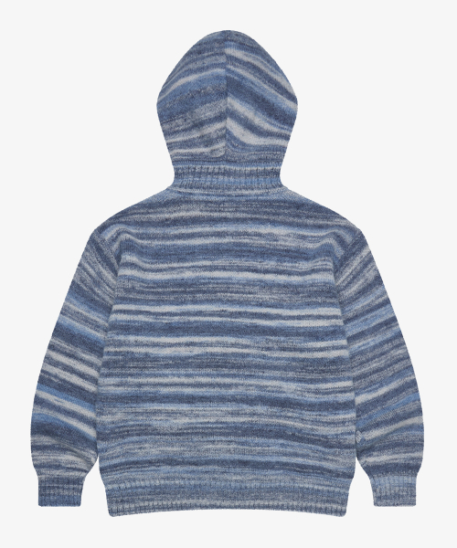 GOLDEN SNSHINE(ゴールデン サンシャイン)の「Wool stripe knit hood zip-up_Blue(パーカー・レディース・その他・M/L)」の2枚目の写真