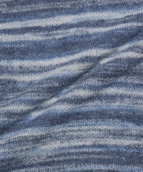 GOLDEN SNSHINE(ゴールデン サンシャイン)の「Wool stripe knit hood zip-up_Blue(パーカー・レディース・その他・M/L)」の5枚目の写真