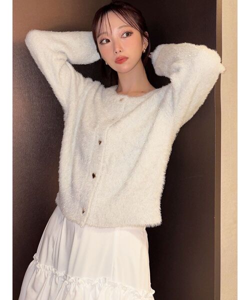 RESEXXY(リゼクシー)の「ラメシャギーカーディガン(カーディガン/ボレロ・レディース・グレー/ホワイト/ピンク・FREE)」の14枚目の写真